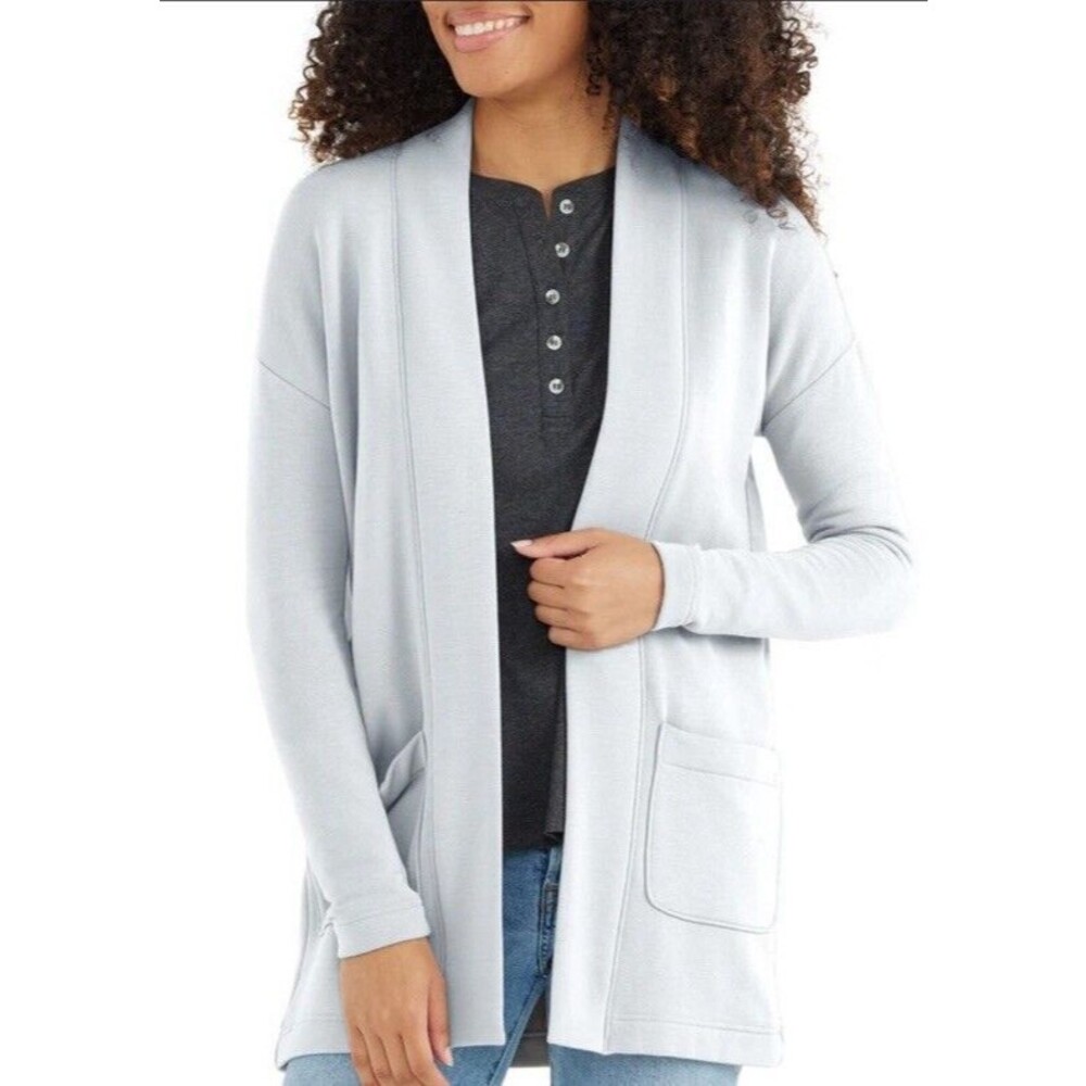 Free Fly Women's Thermal Fleece Cardigan Size Small‎ Light Blue